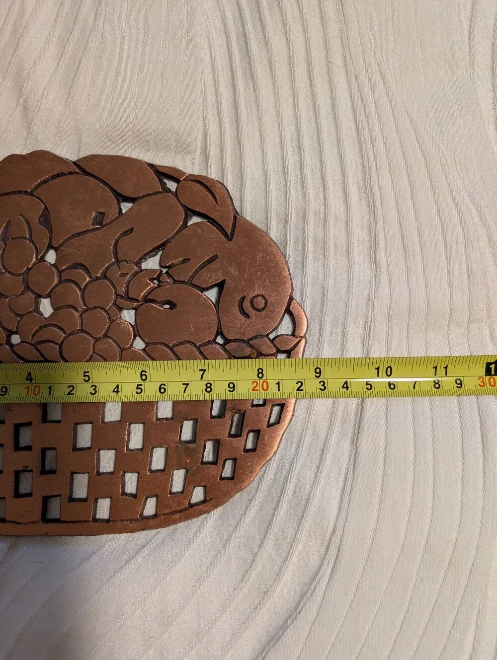 Cast Iron Copper Plated Fruit Basket Trivet